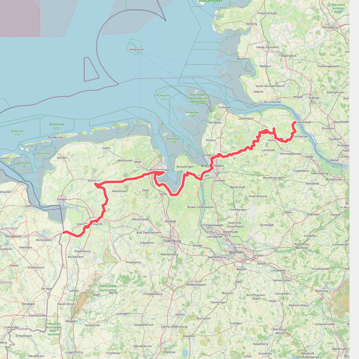 Europäischer Fernwanderweg E9 / International coastal route, Deutschland, Niedersachsen