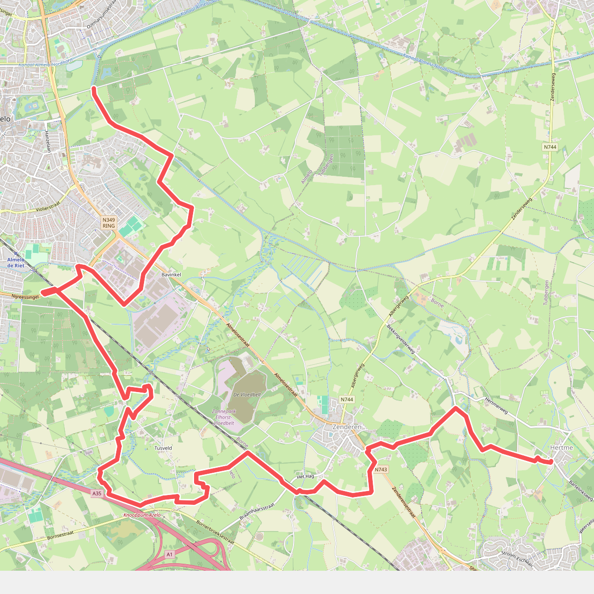Hertme - Almelo station · Twentepad etappe 5