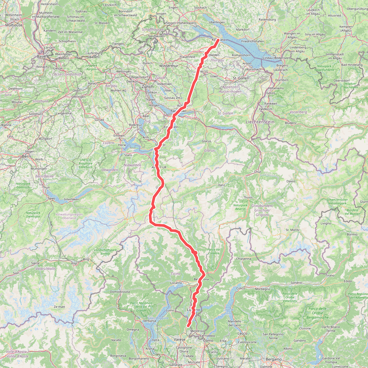 European Long distance path E1 - part Switzerland