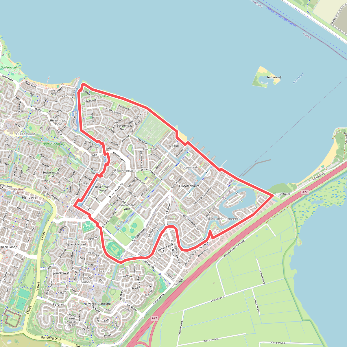 Gooise Zomerkaderoute (groene pijlen)