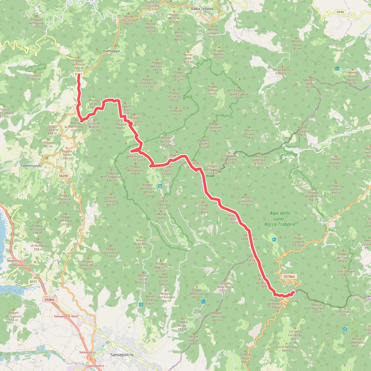 E1 Toscana 22 Passo di Viamaggio - Passo di Bocca Trabaria