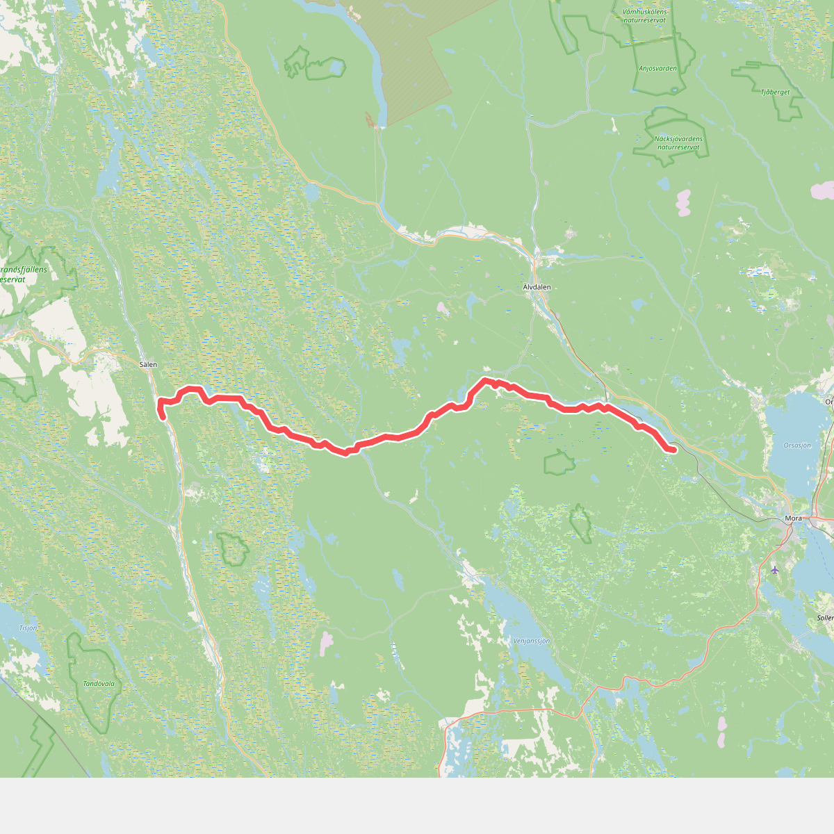 E1 hiking section of Vasaloppsleden
