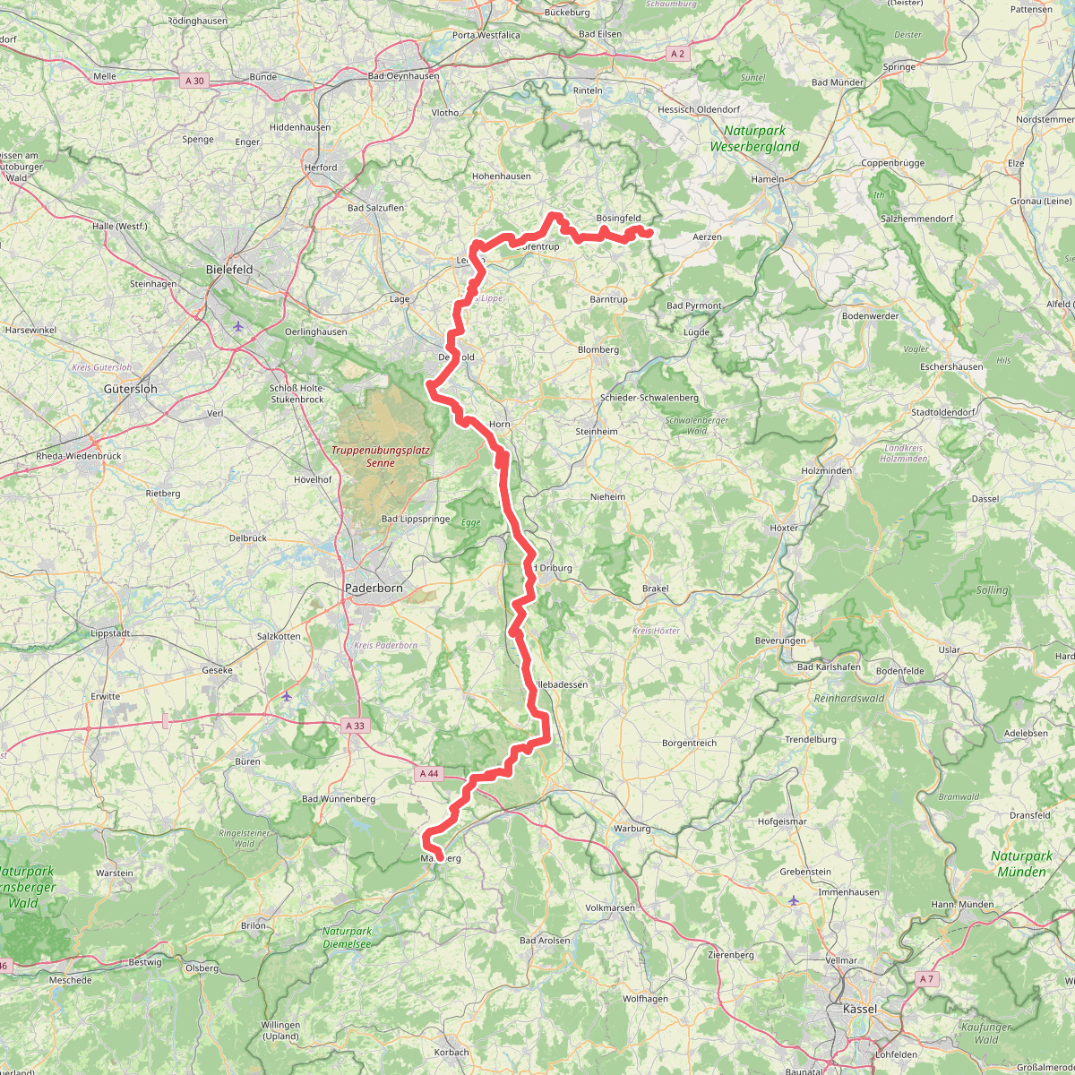 European Long distance path E1 - part Germany, Nordrhein-Westfalen (North)