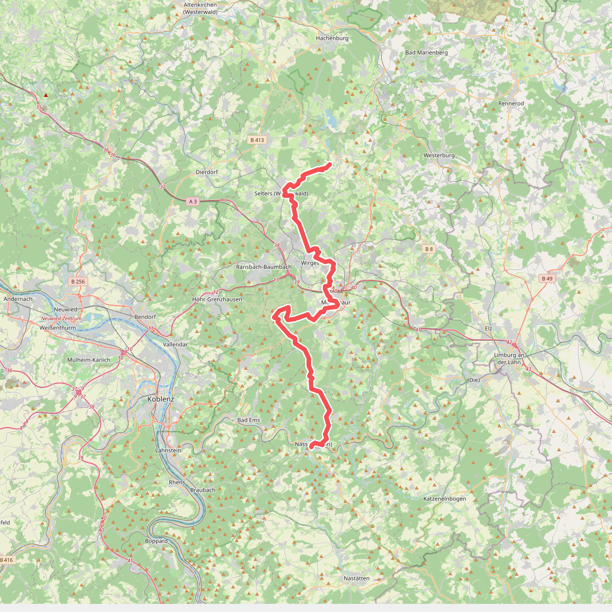 European Long distance path E1 - part Germany, Reinland-Pfalz (centre)