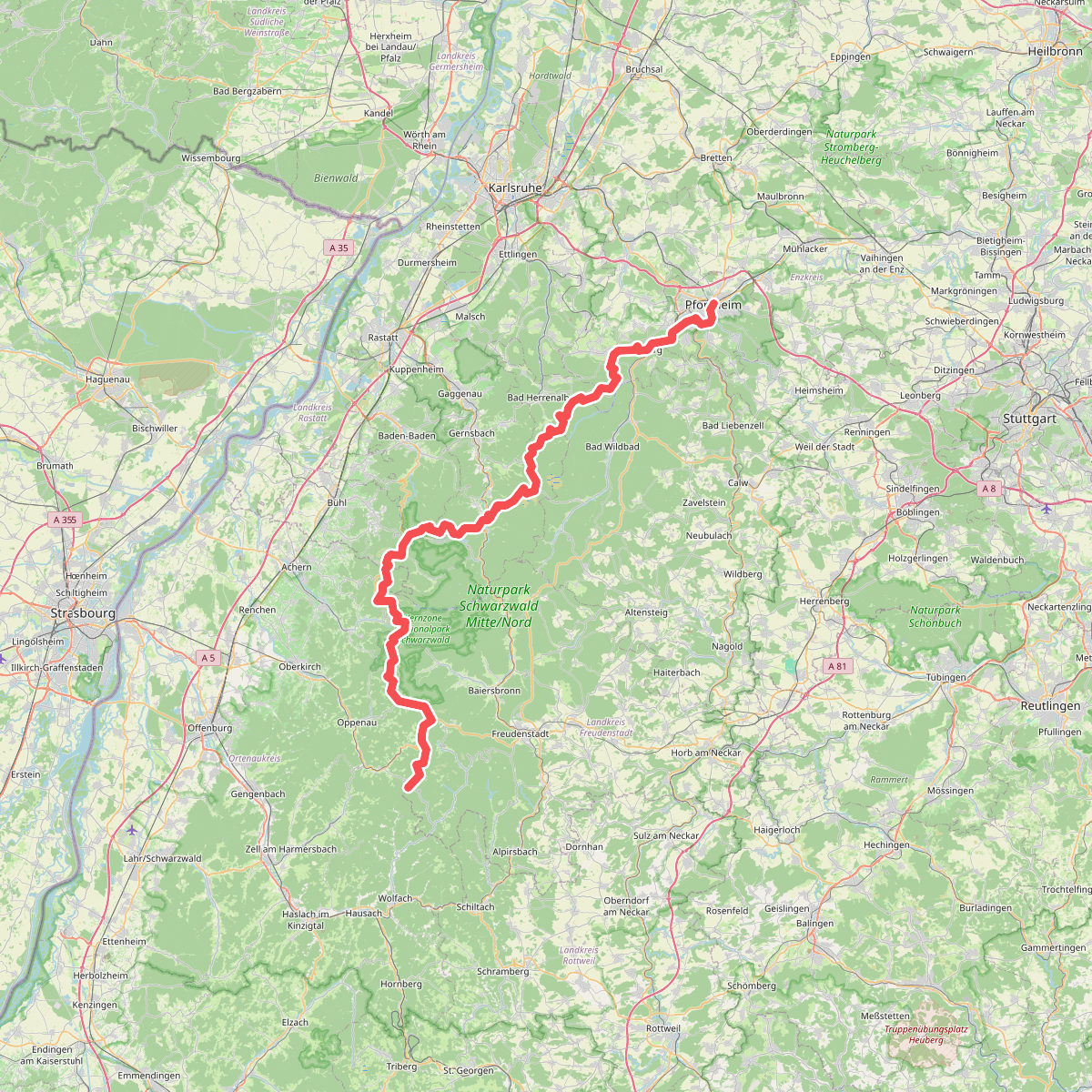 European Long distance path E1 - part Germany, Baden-Wuerttemberg (region Schwarzwald north)