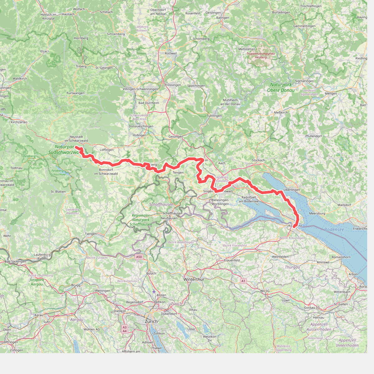 European Long distance path E1 - part Germany, Baden-Wuerttemberg (region Schwarzwald south)