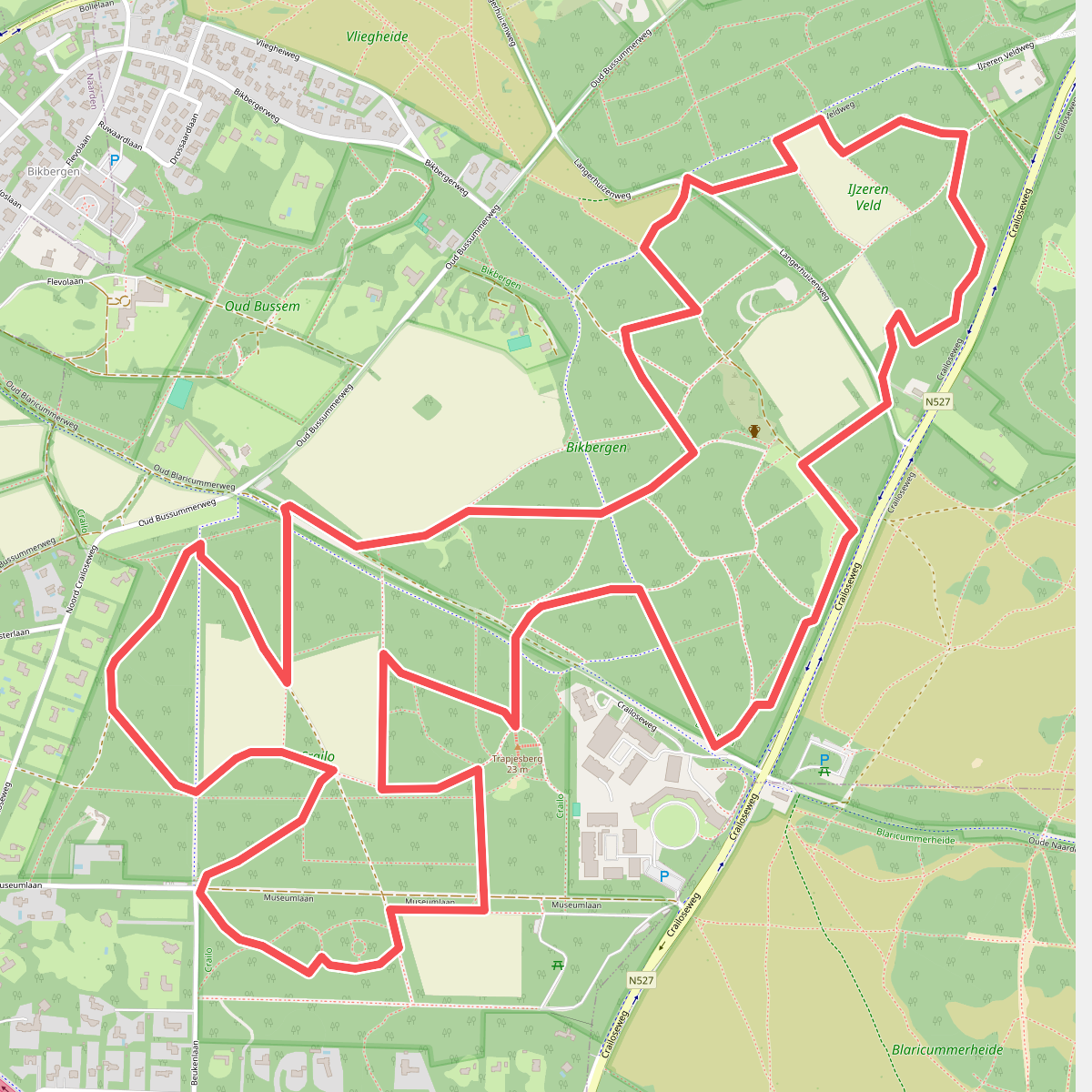IJzeren Veld, Bikbergen, Crailo (rood)