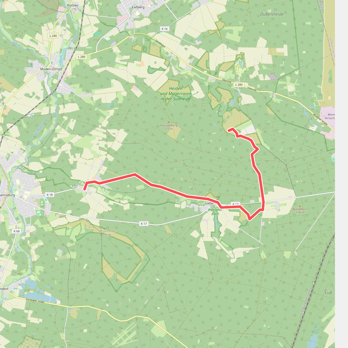 Heidschnuckenweg Etappe 11 Oberoher Heide - Weesen