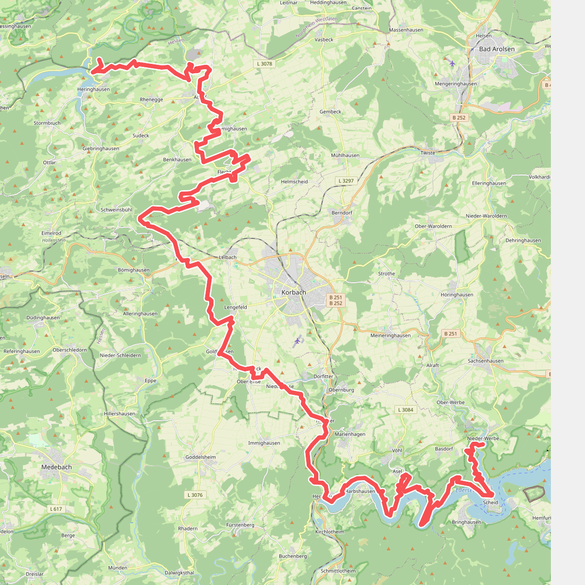 Nord Süd Trail, Absschnitt Nieder-Werbe - Eisenberg
