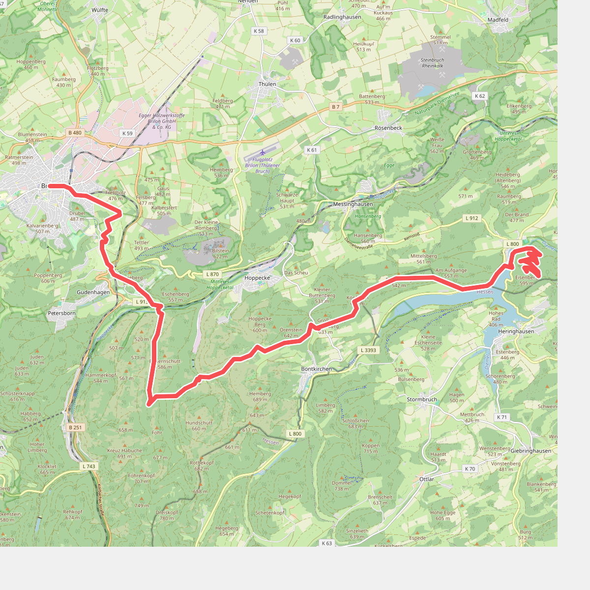 Nord Süd Trail, Abschnitt Eisenberg - Brilon