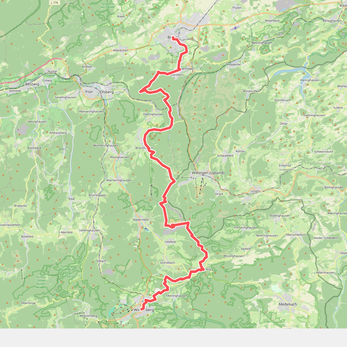 Nord Süd Trail, Abschnitt Brilon - Winterberg