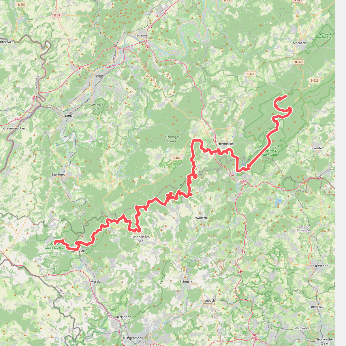 Nord Süd Trail, Abschnitt Erbeskopf - Saarschleife