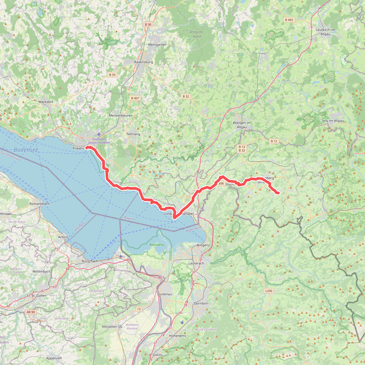 Nord Süd Trail, Abschnitt Friedrichshafen - Weiler im Allgäu