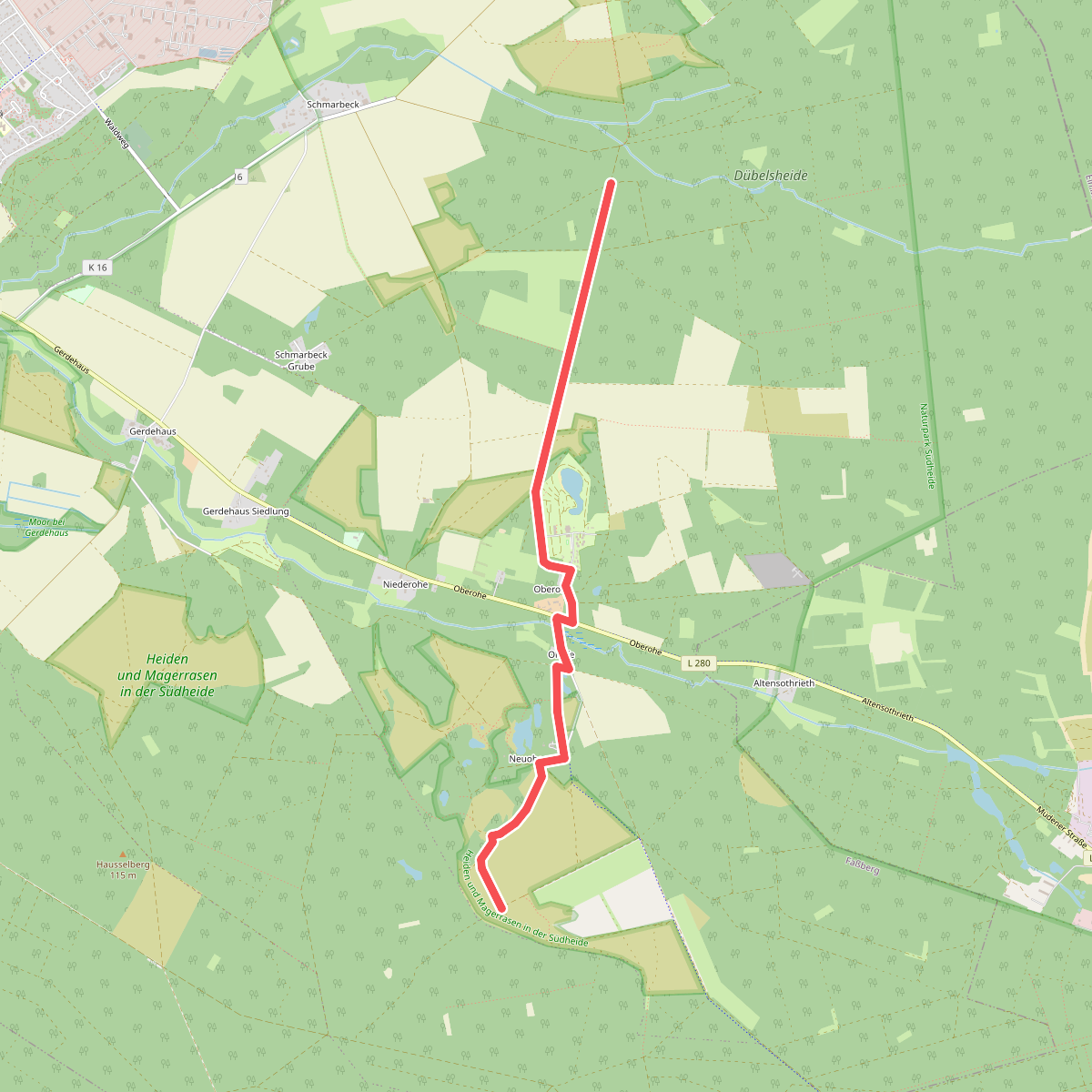 Heidschnuckenweg, Zugangsweg Oberohe