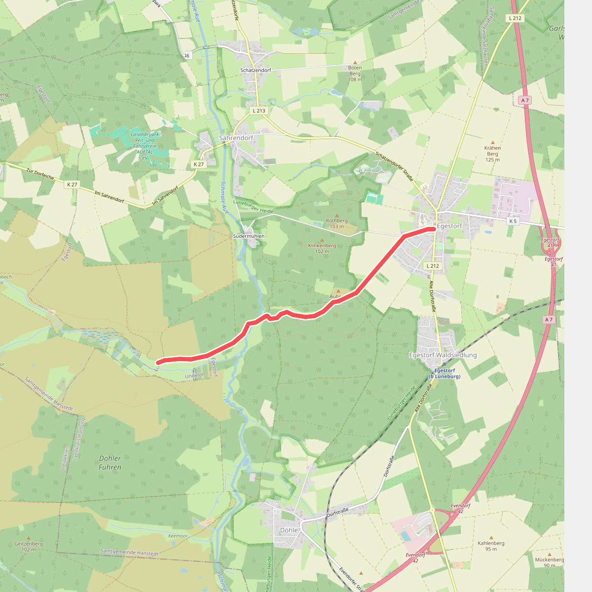 Heidschnuckenweg, Zugangsweg Egestorf