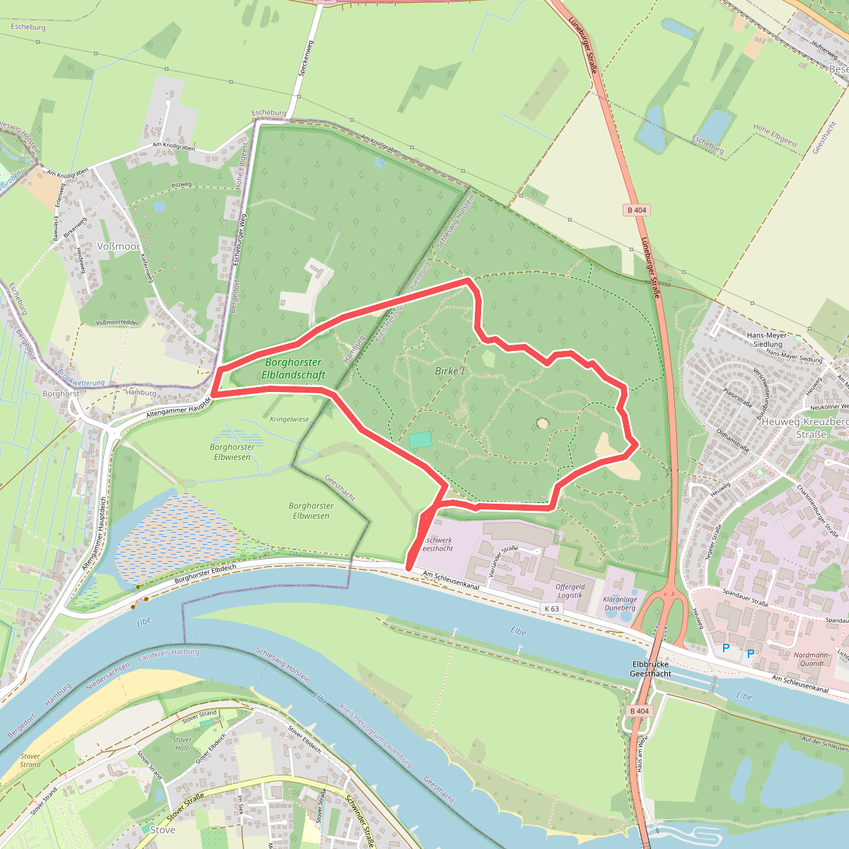 Düneberger Sandberge, Rundweg 5 km