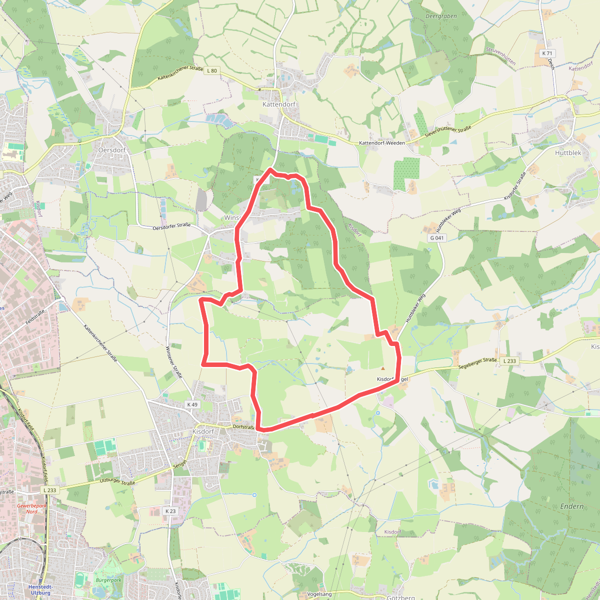 Rundweg durch die Gemeinden Kisdorf und Winsen