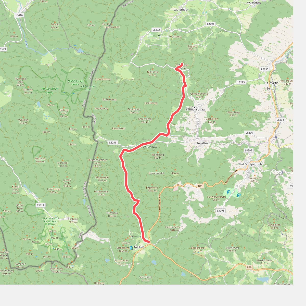 Europäischer Fernwanderweg E6, Abstecher zum Nebelstein