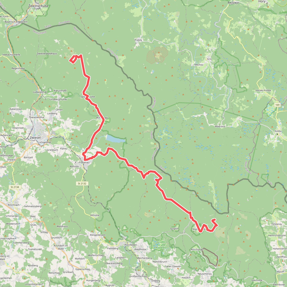 Europäischer Fernwanderweg E6, Deutschland, Alternative Bayerischer Wald