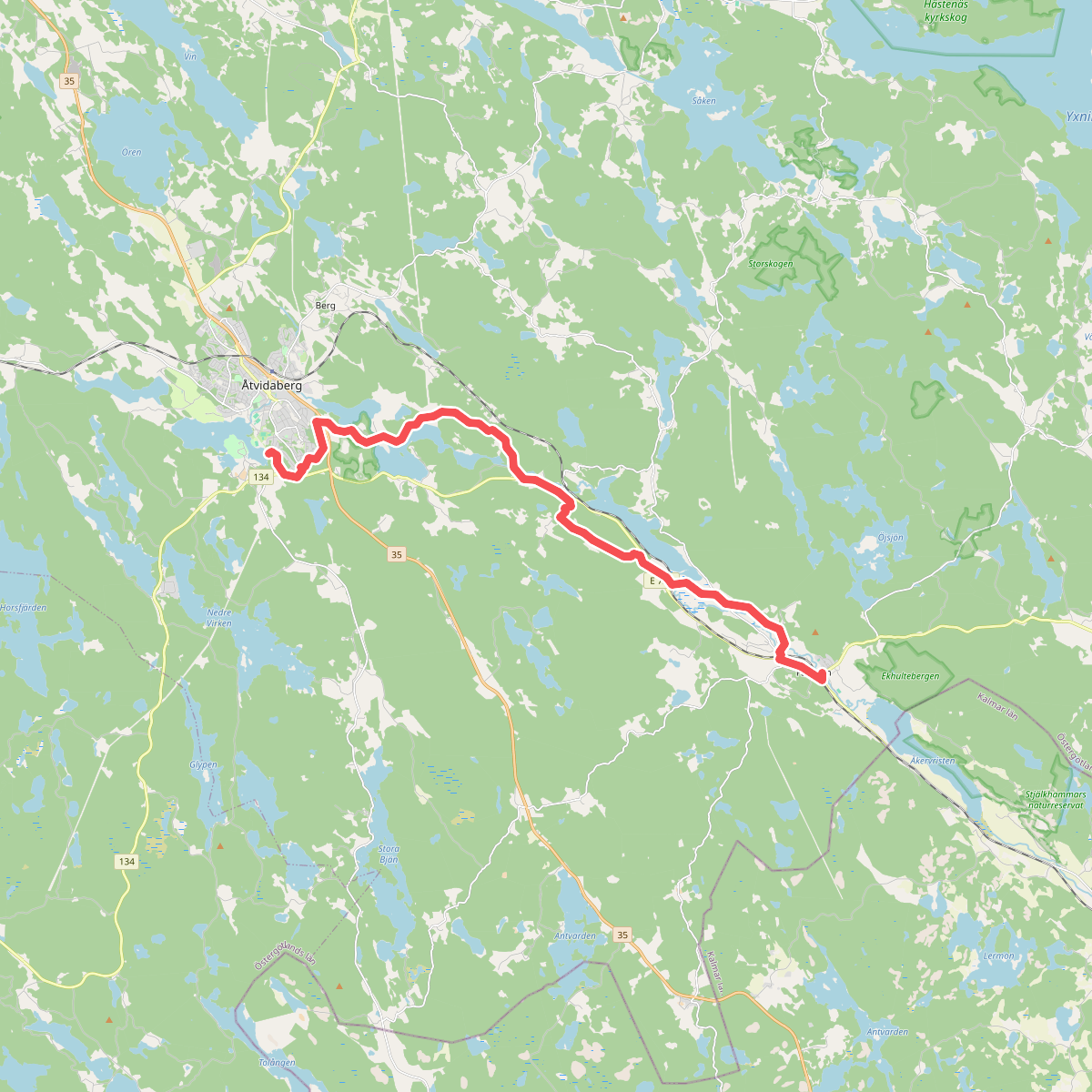 Östgötaleden: Åtvidaberg-Falerum
