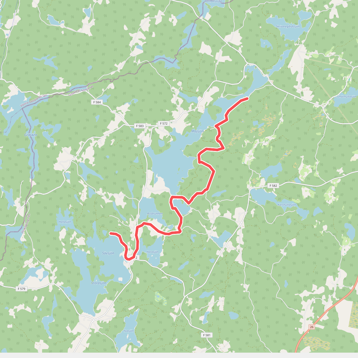Gislavedsleden Leabo sand - Mjösundet