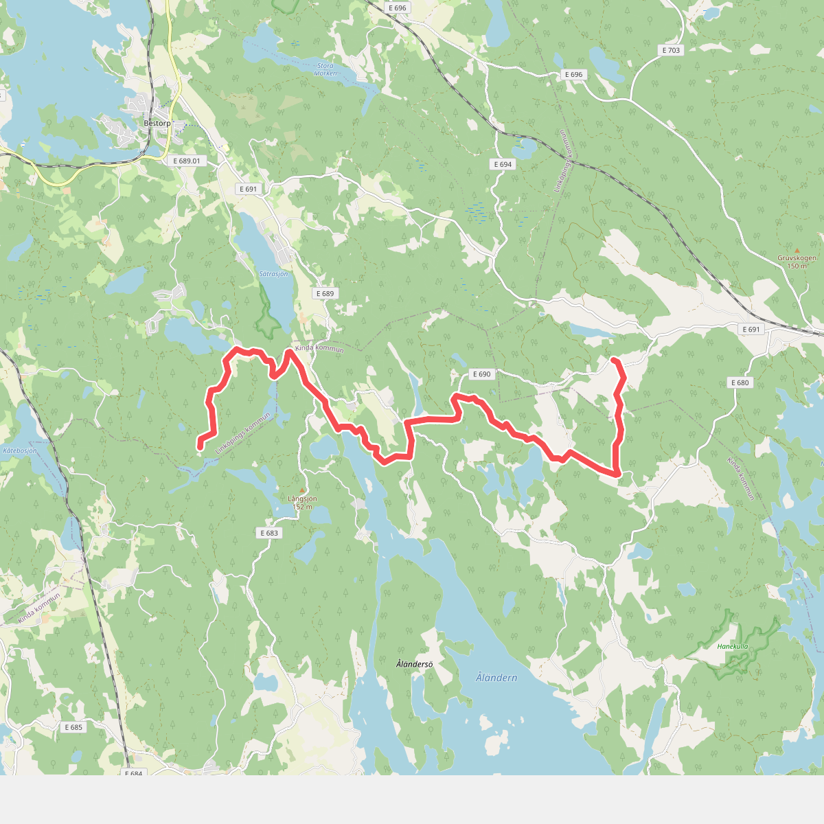 Östgötaleden: Linköpingsgränsen-Åtvidabergsgränsen