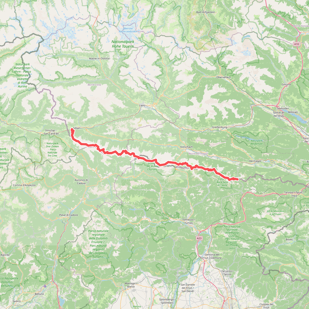 Europäischer Fernwanderweg E10 (Nassfeld - Silian)