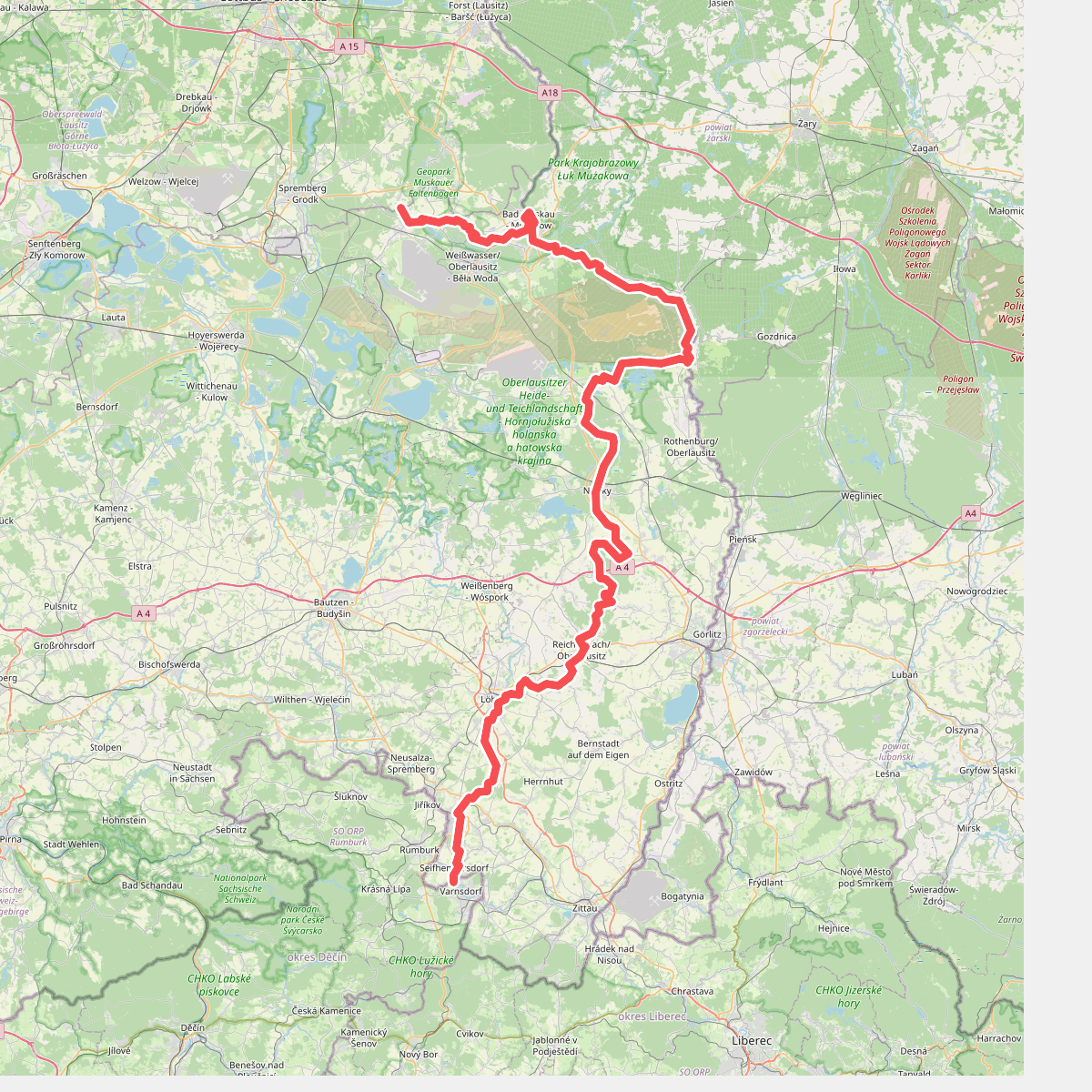 Europäischer Fernwanderweg E10, Deutschland, Sachsen