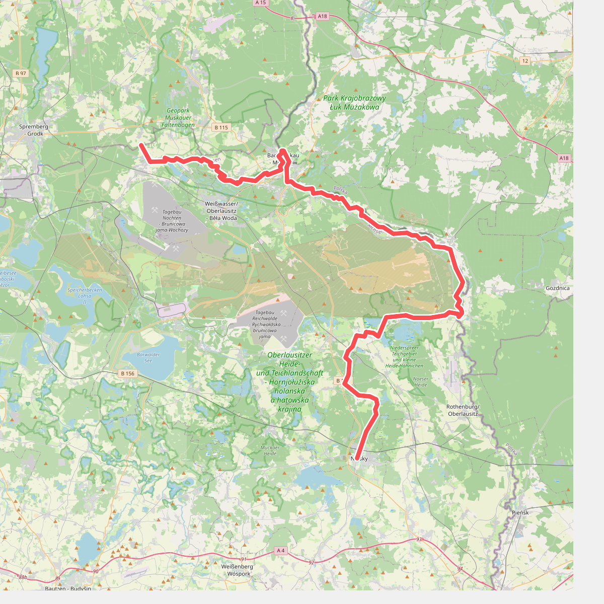Fernwanderweg Ostsee–Saaletalsperren (Abschnitt Schleife – Niesky)
