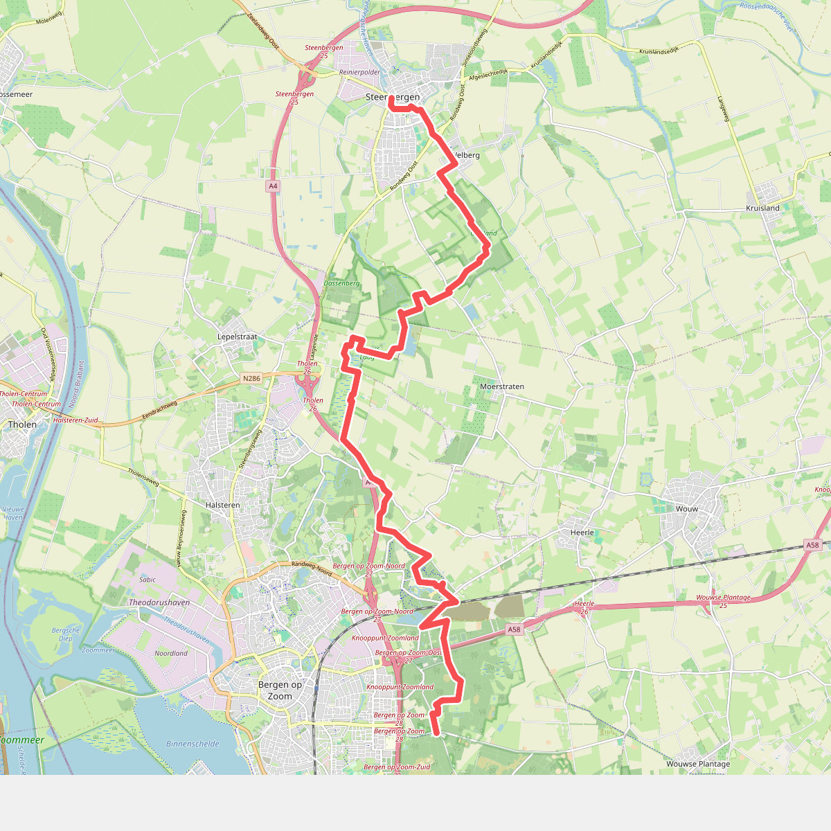 Steenbergen - Bergen op Zoom (Klavervelden) · Floris V-pad etappe 13