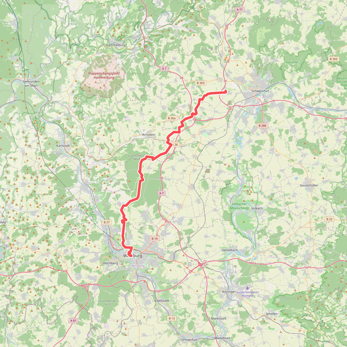 Jakobsweg Fulda-Würzburg (Teilstrecke Schweinfurt - Würzburg)
