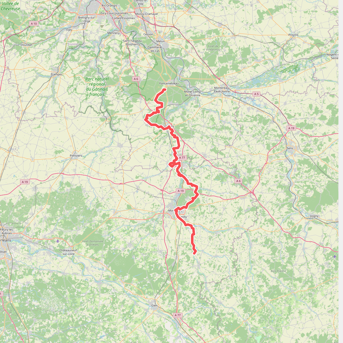 Du Gâtinais au Morvan, Fontainebleau - Montbouy