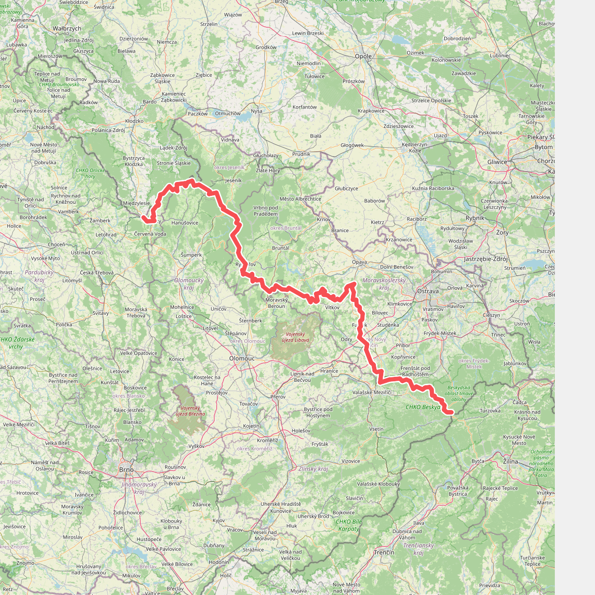 European long distance path E3 - part Czech Republic, Morava