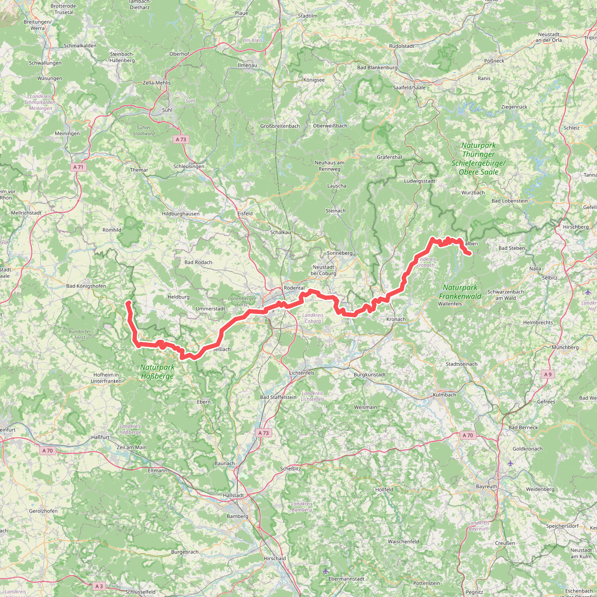 Europäischer Fernwanderweg E3, Bayern (West)