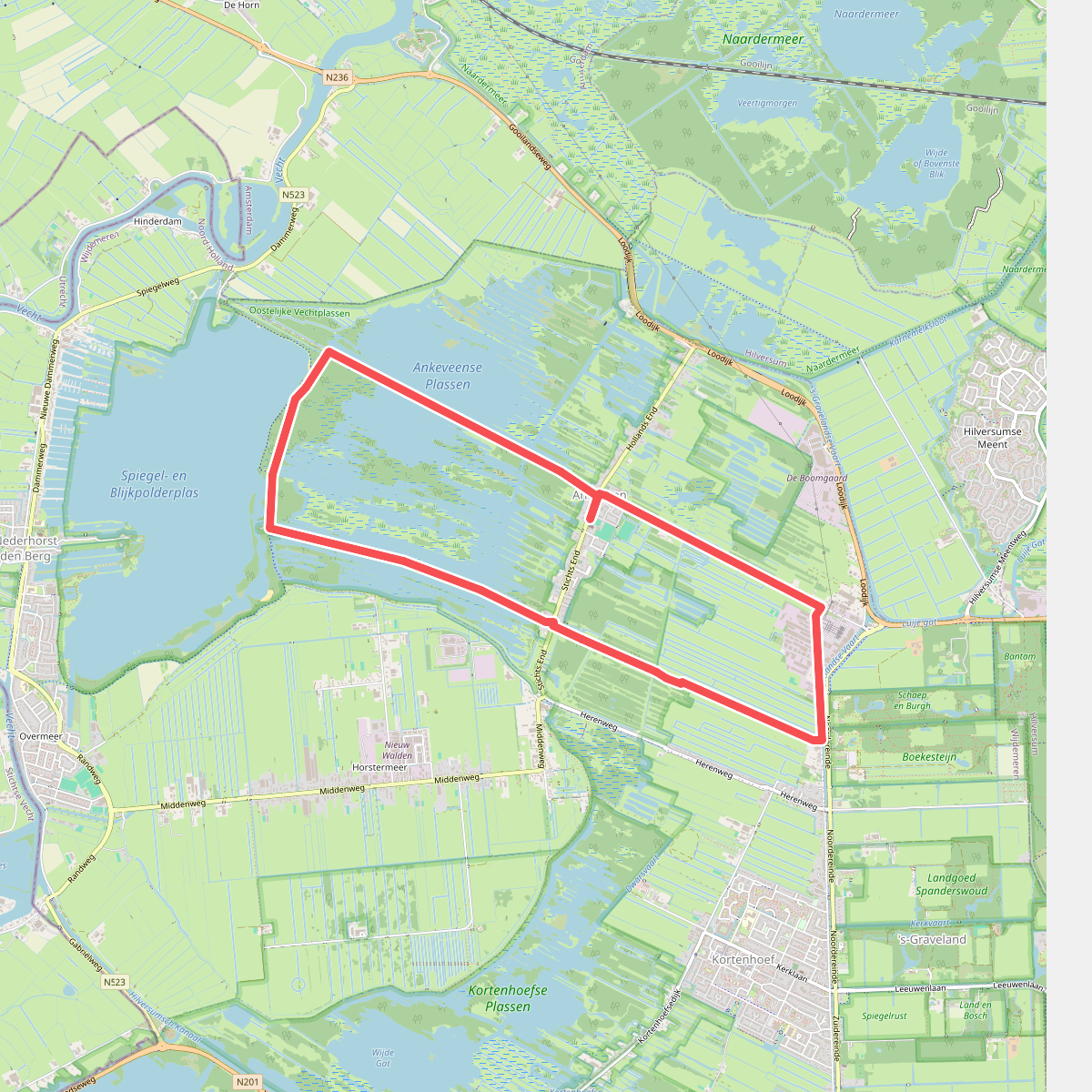Bergsepadroute (rood)