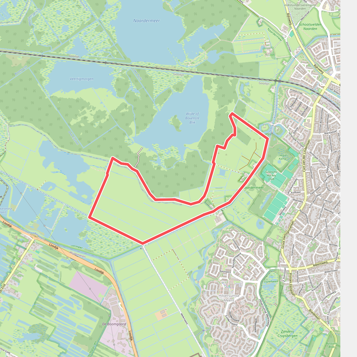 Laarzenpadroute Bussum (geel)