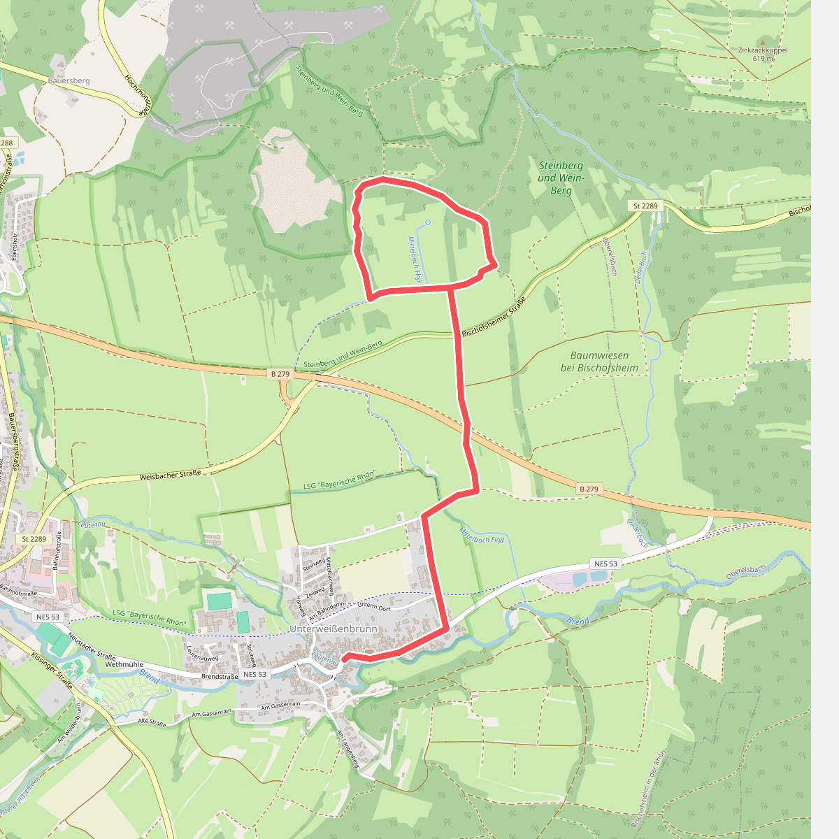 Bischofsheim Rundweg 3 Unterweißenbrunn - Zur Geißruheiche