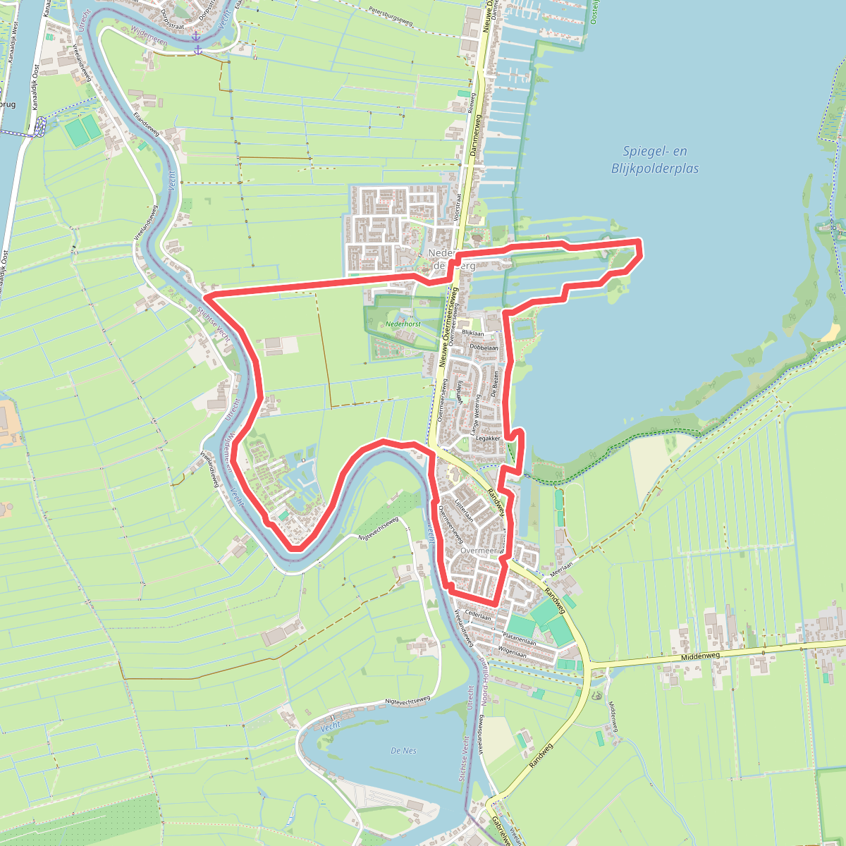 Overmeerroute (paars)