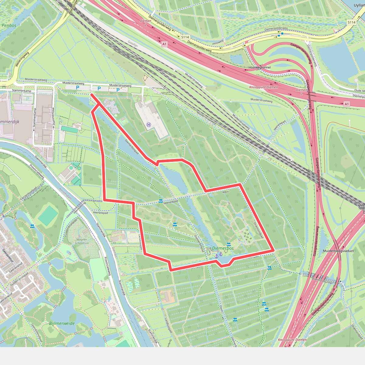 Rondje Diemerbos (rood)