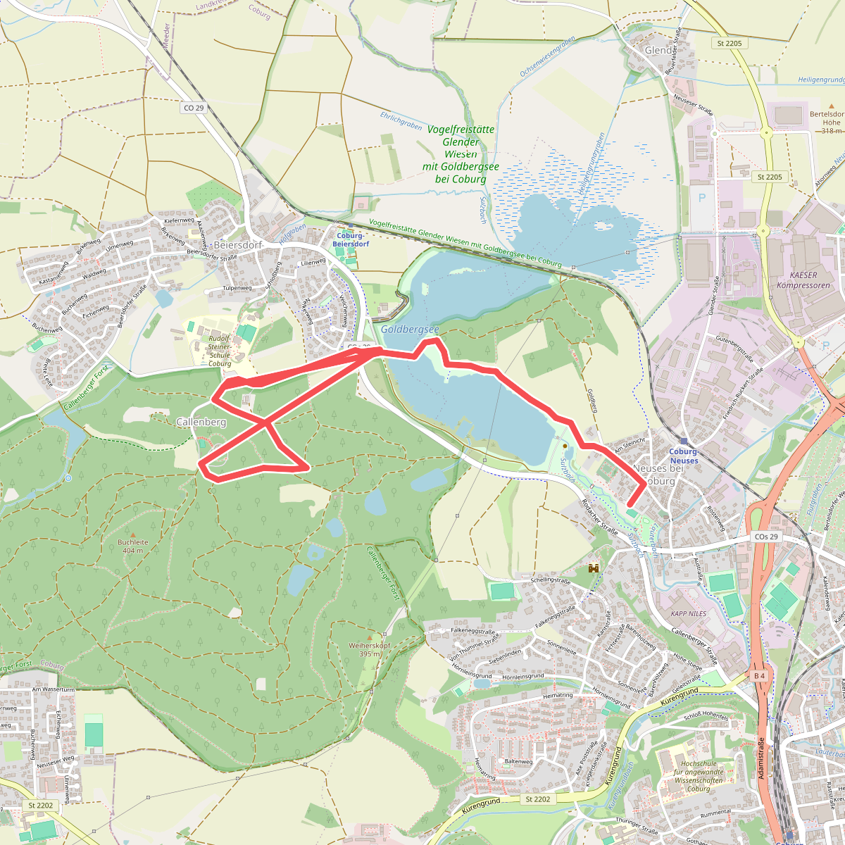 Rund um das Naturschutzgebiet Goldbergsee