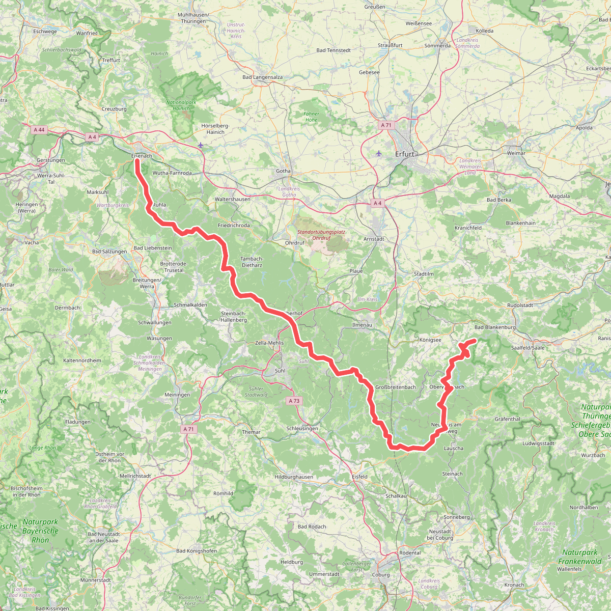 Internationaler Bergwanderweg Eisenach–Budapest (Thüringen West)
