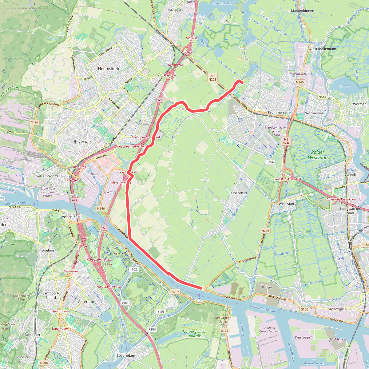 Krommenie - Veer Buitenhuizen · Waterliniepad etappe 3
