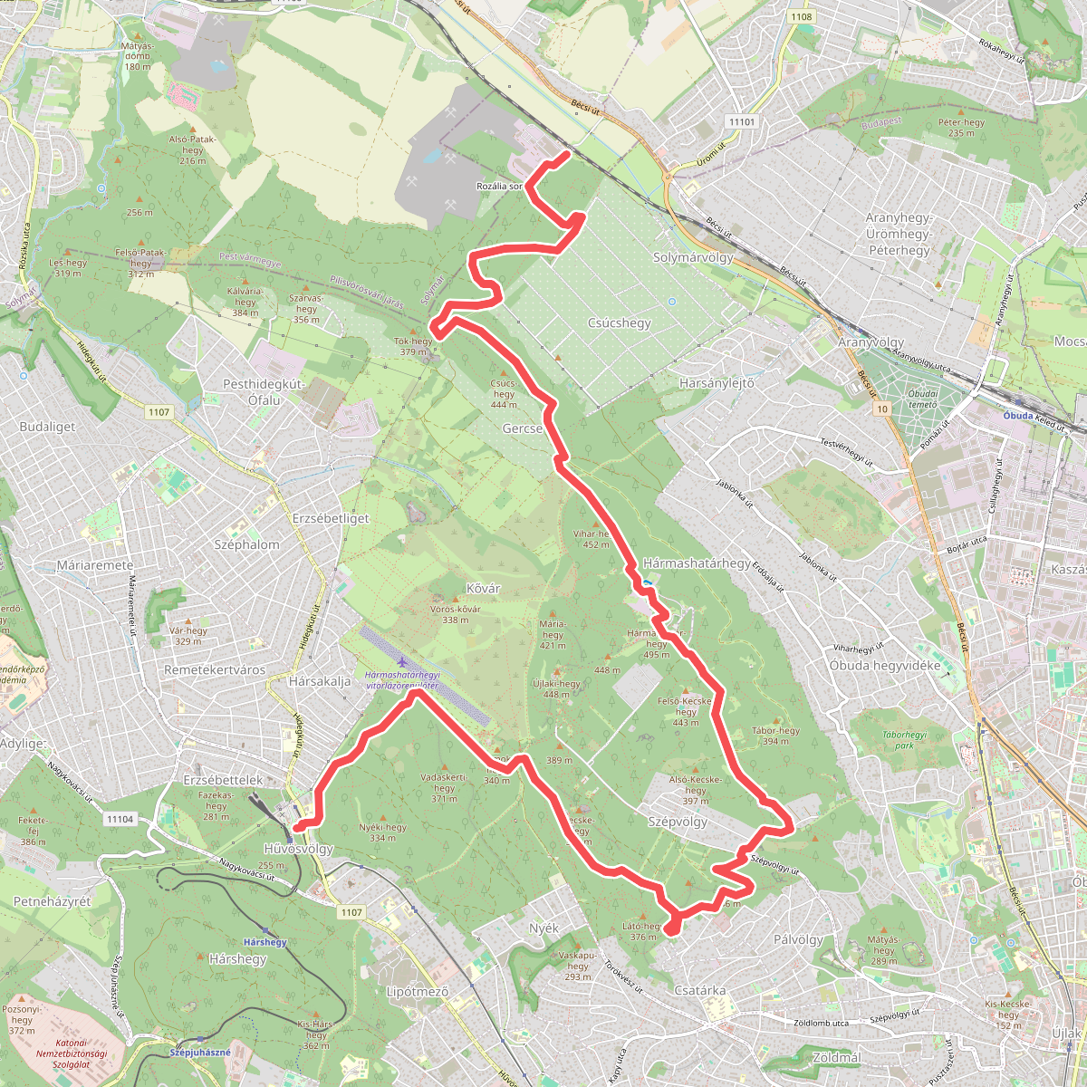 K, OKT 14. (Hűvösvölgy – Hármashatár-hegy – Rozália téglagyár)