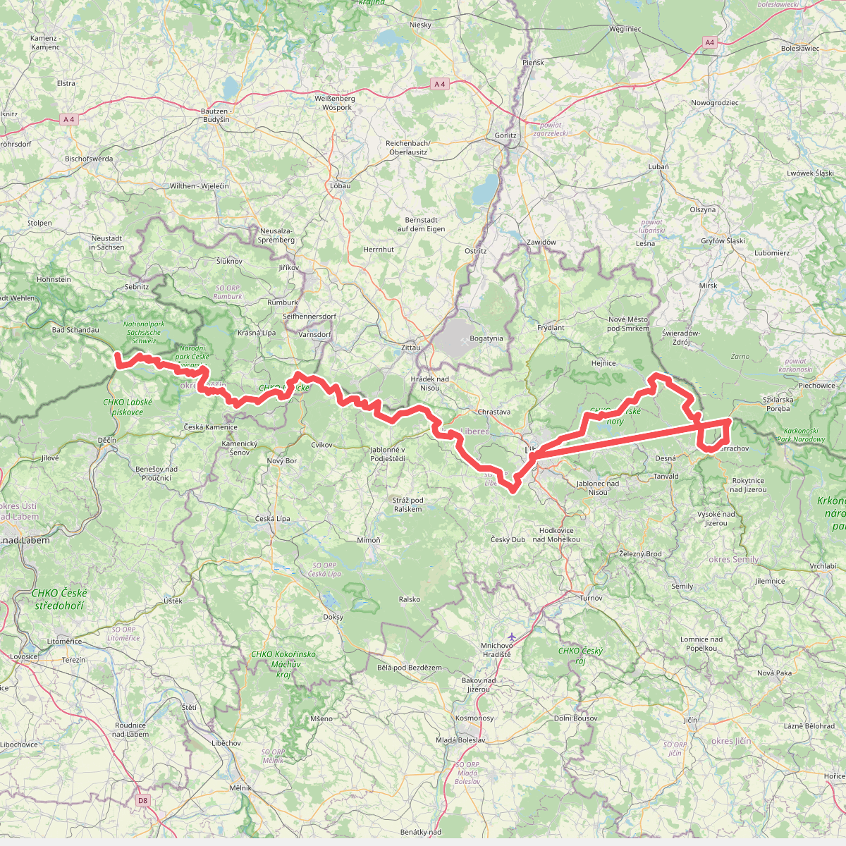 Internationaler Bergwanderweg Eisenach–Budapest (Tschechien West)