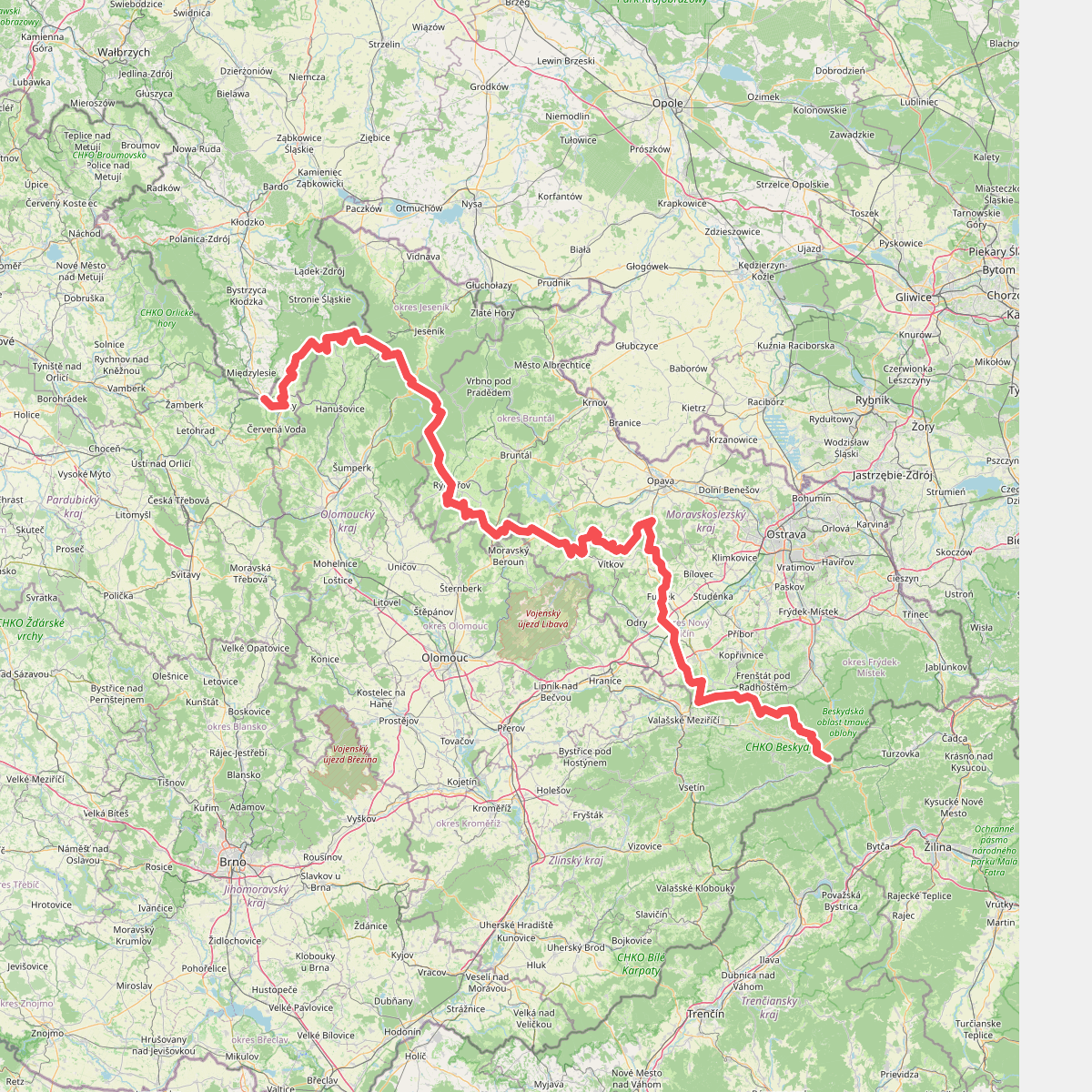 Internationaler Bergwanderweg Eisenach–Budapest (Tschechien Ost)