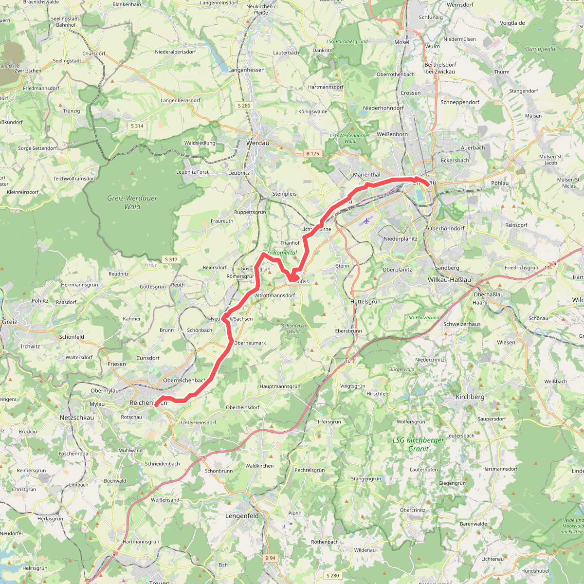 Jakobsweg auf der «Via Imperii», Zwickau-Reichenbach