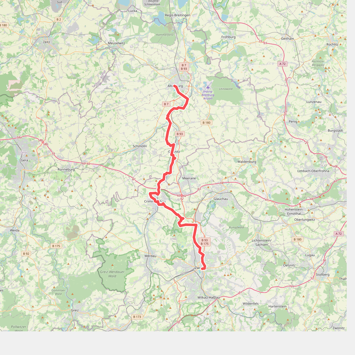Jakobsweg auf der «Via Imperii», Altenburg-Zwickau