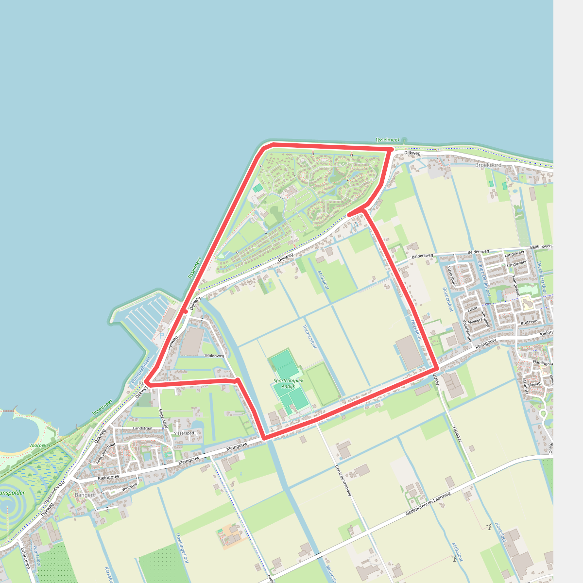 De Grootslagroute (rood)