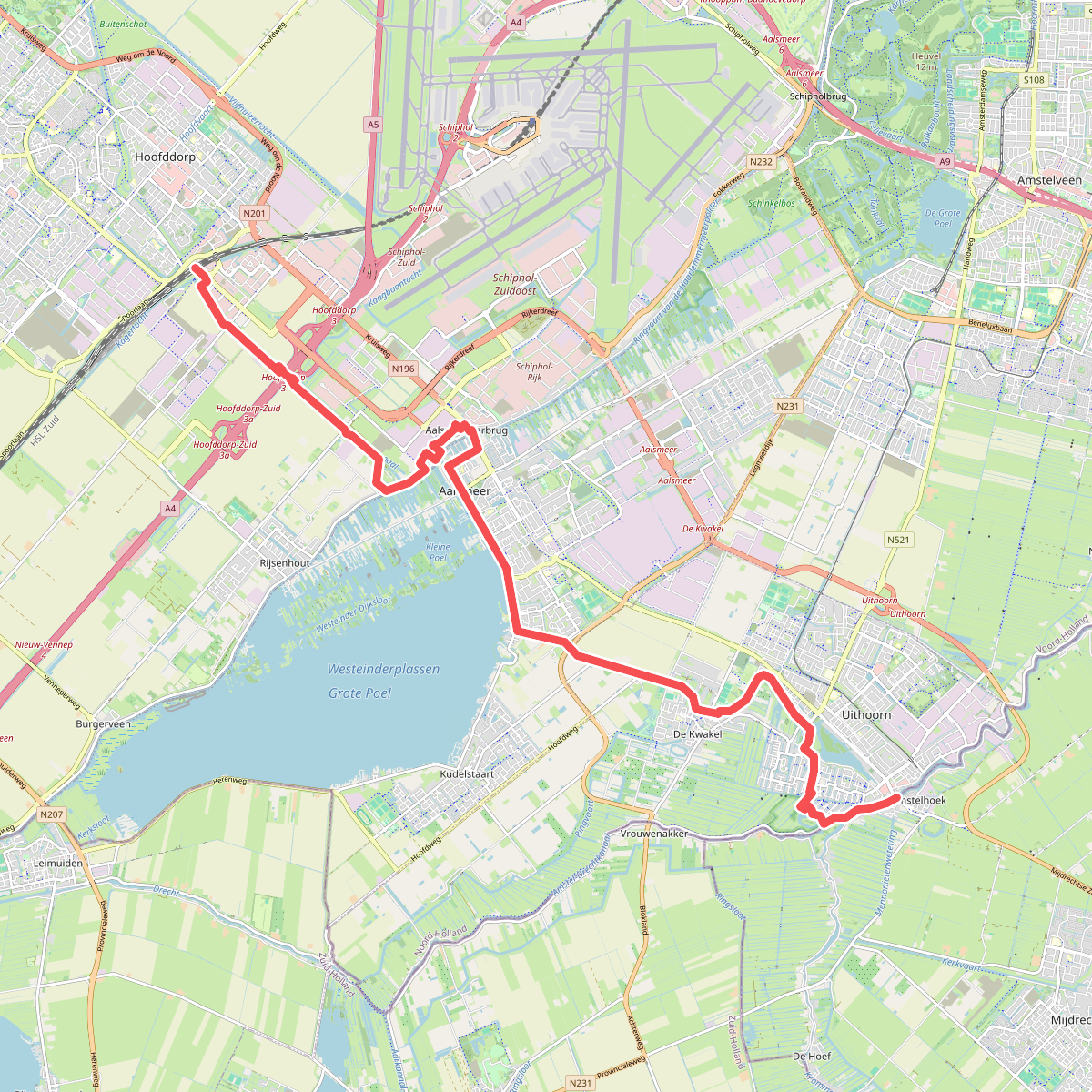 Hoofddorp - Uithoorn (Amsterbrug) · Waterliniepad etappe 6