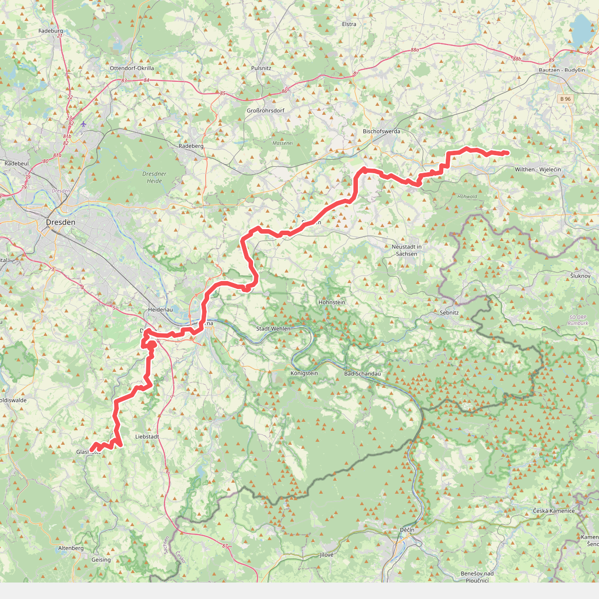 Fernwanderweg Görlitz – Greiz (Teil: Großer Picho – Glashütte)